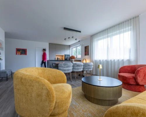 Apartement Rudi Ansicht Wohnzimmer Essbereich und Küche 2
